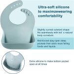 PandaEar Set of 3 Cute Silicone Baby Bibs for Babies & Toddlers (10-72 Months) Waterproof, Soft, Unisex, Non Messy (Brown/Blue/Green) - Image 2